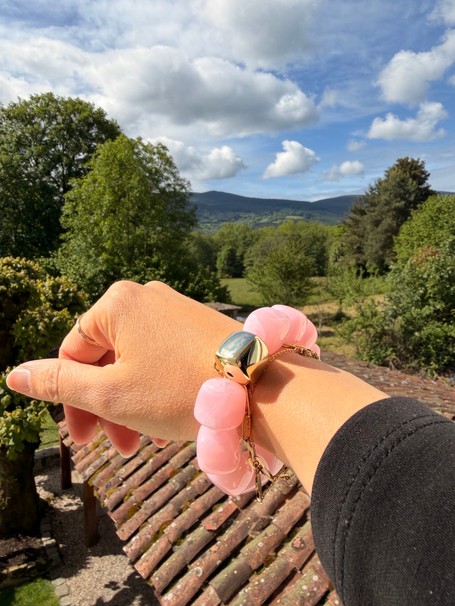 Bracelet cube - Rose Vif