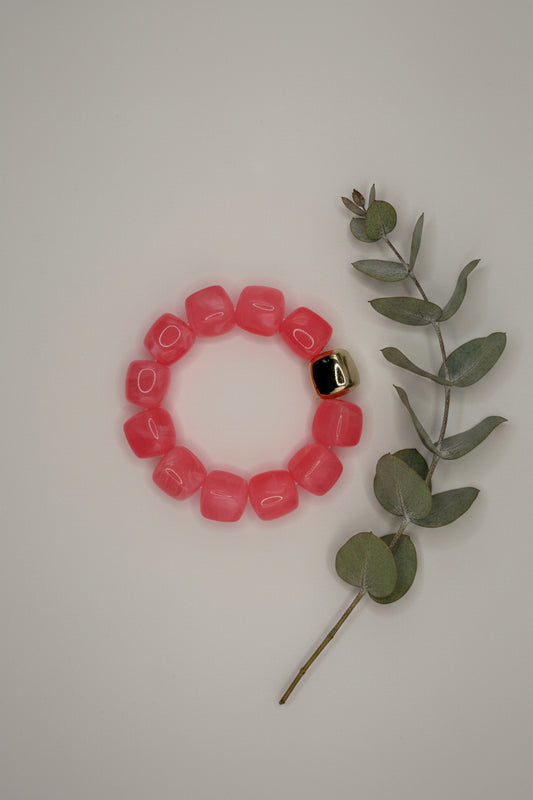 Bracelet cube - Rose Vif